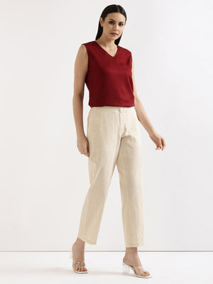 Ecru Airy Linen Pants