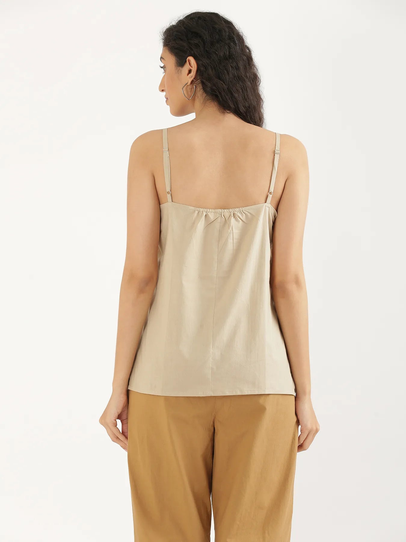 Women Nude Cotton Camisole Top