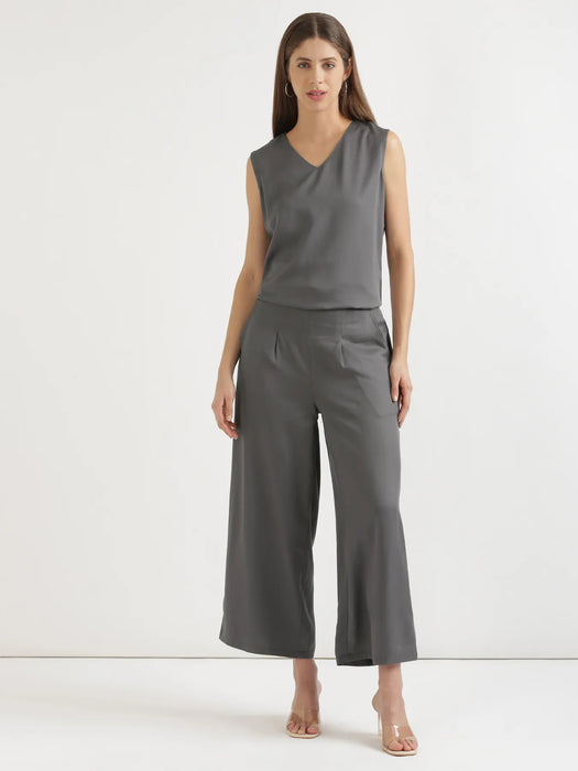 Women Grey Viscose Palazzo Pant