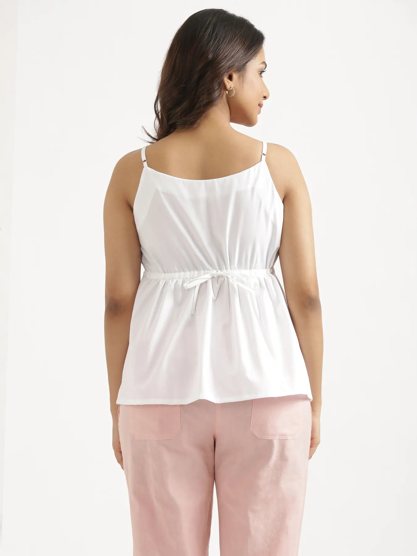 Women White Better Cotton Peplum Top