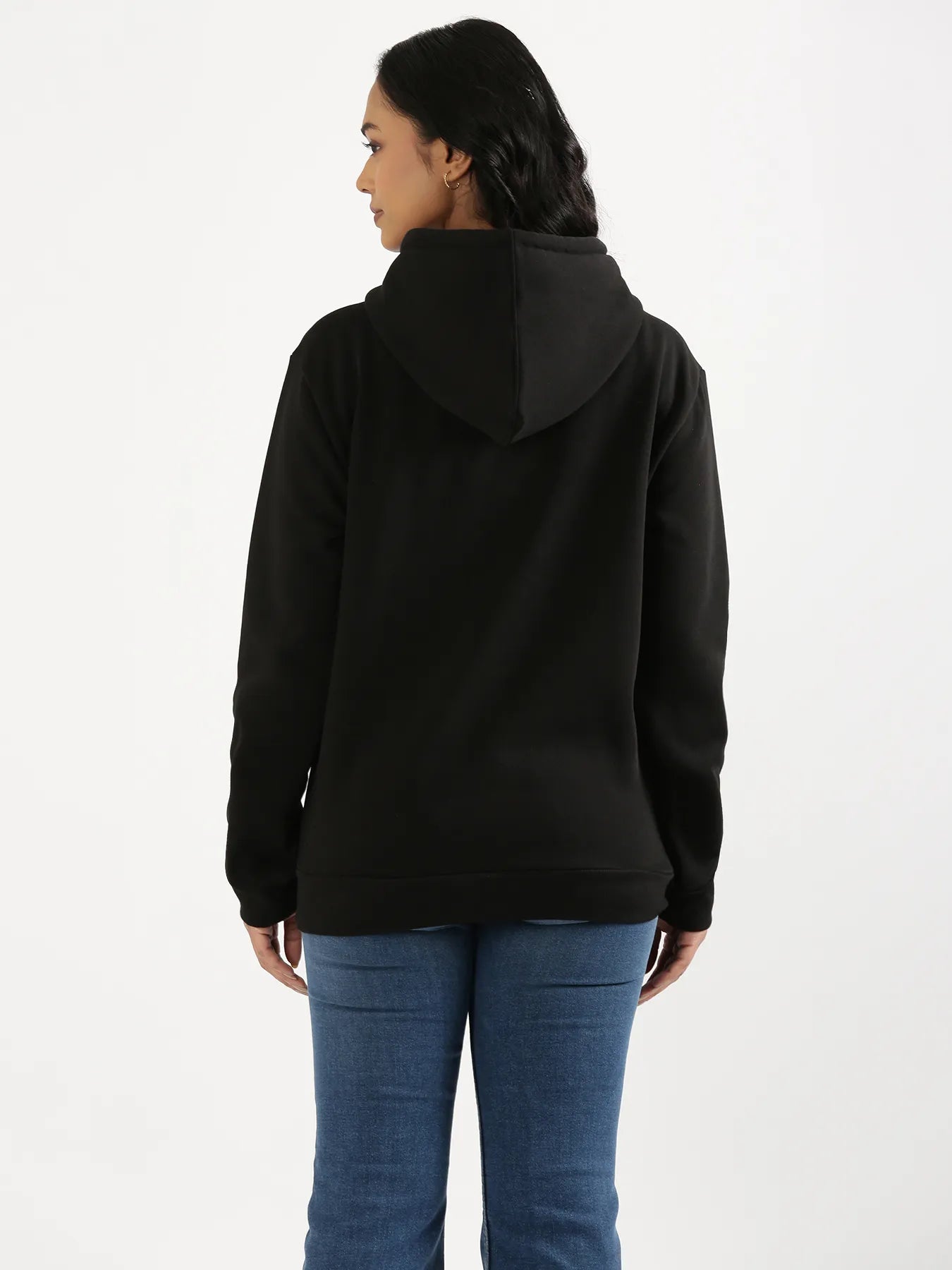 Unisex Black Pullover Fleece Hoodie