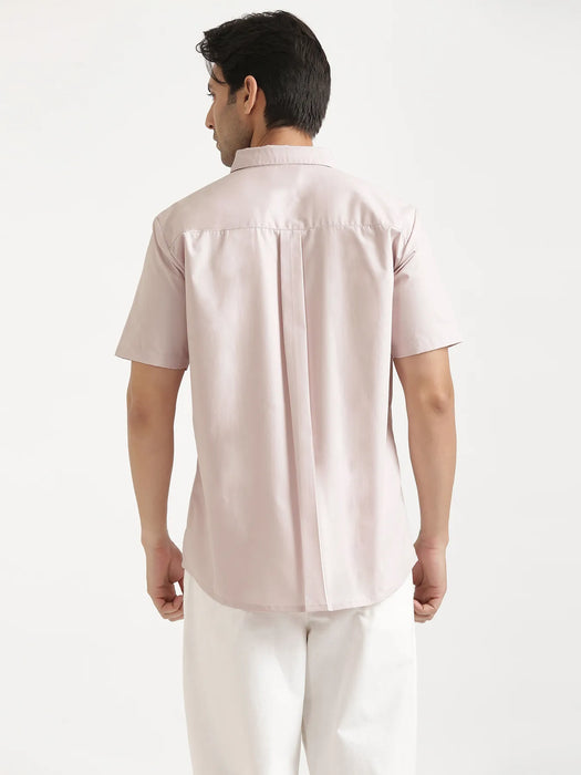 Men Mauve Pink Better Cotton Short Sleeve Shirt