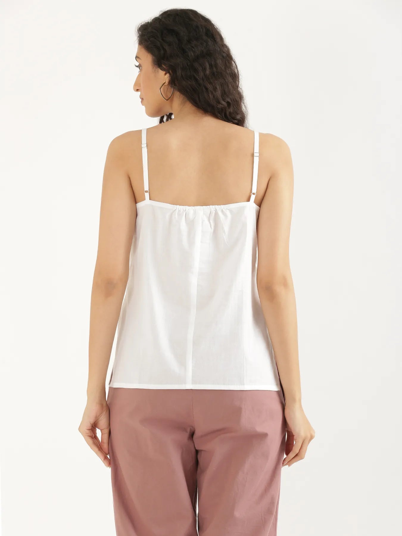 Women White Cotton Camisole Top