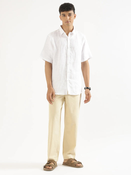 Men Beige Cotton Pant