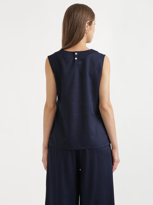 Navy Blue Viscose Coord Set