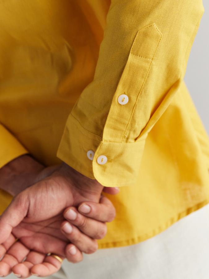 Yellow Airy Linen Short Kurta