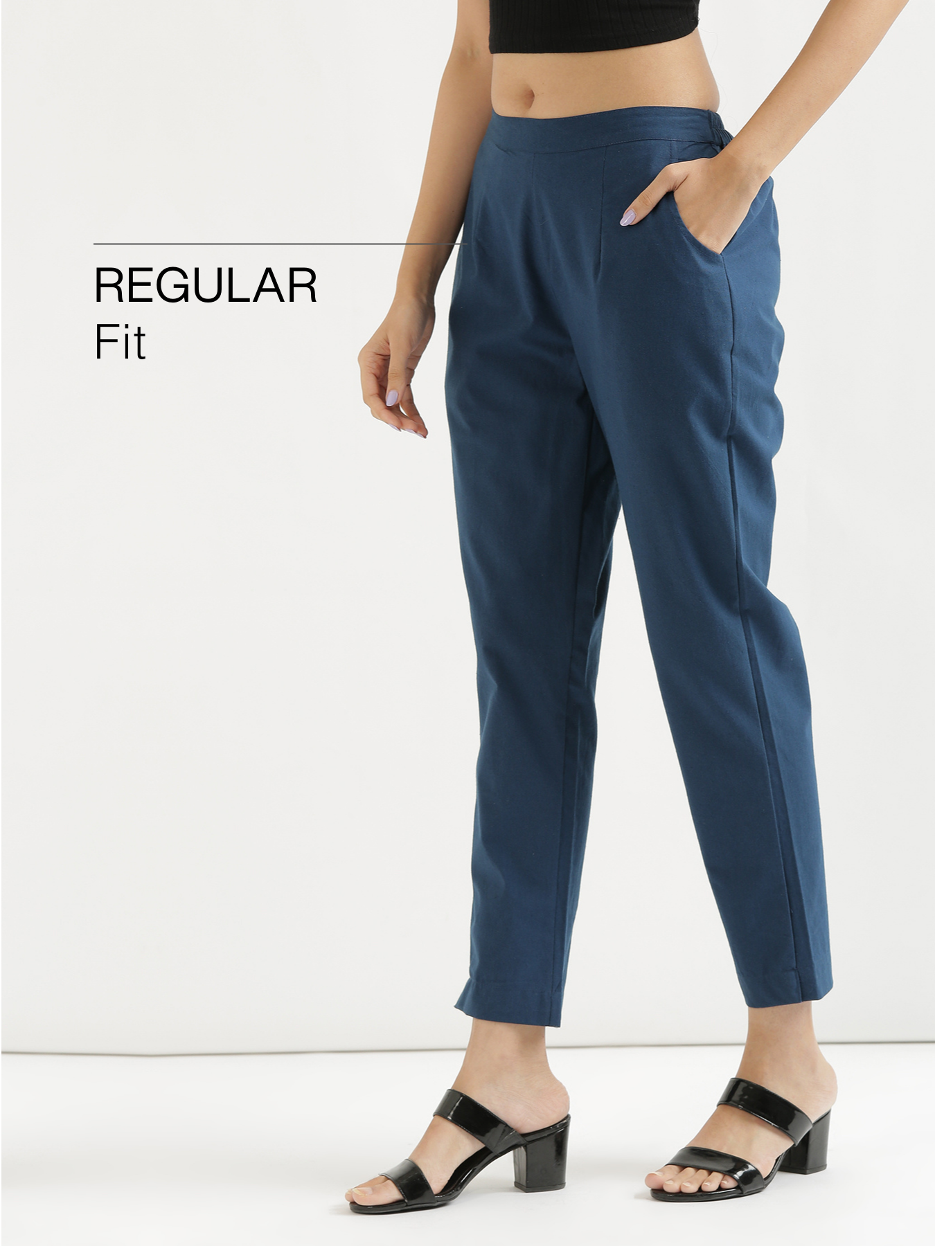 Peacock Blue 100% Cotton - Everyday Pants