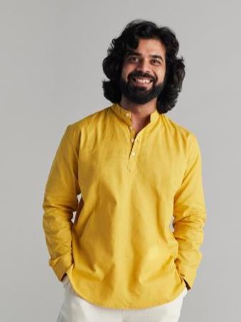 Yellow Airy Linen Short Kurta