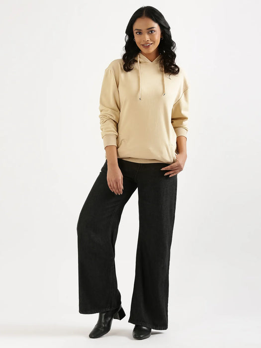 Unisex Beige Pullover Fleece Hoodie