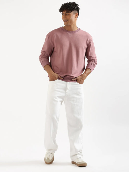 Unisex Rose Taupe Round Neck Sweatshirt