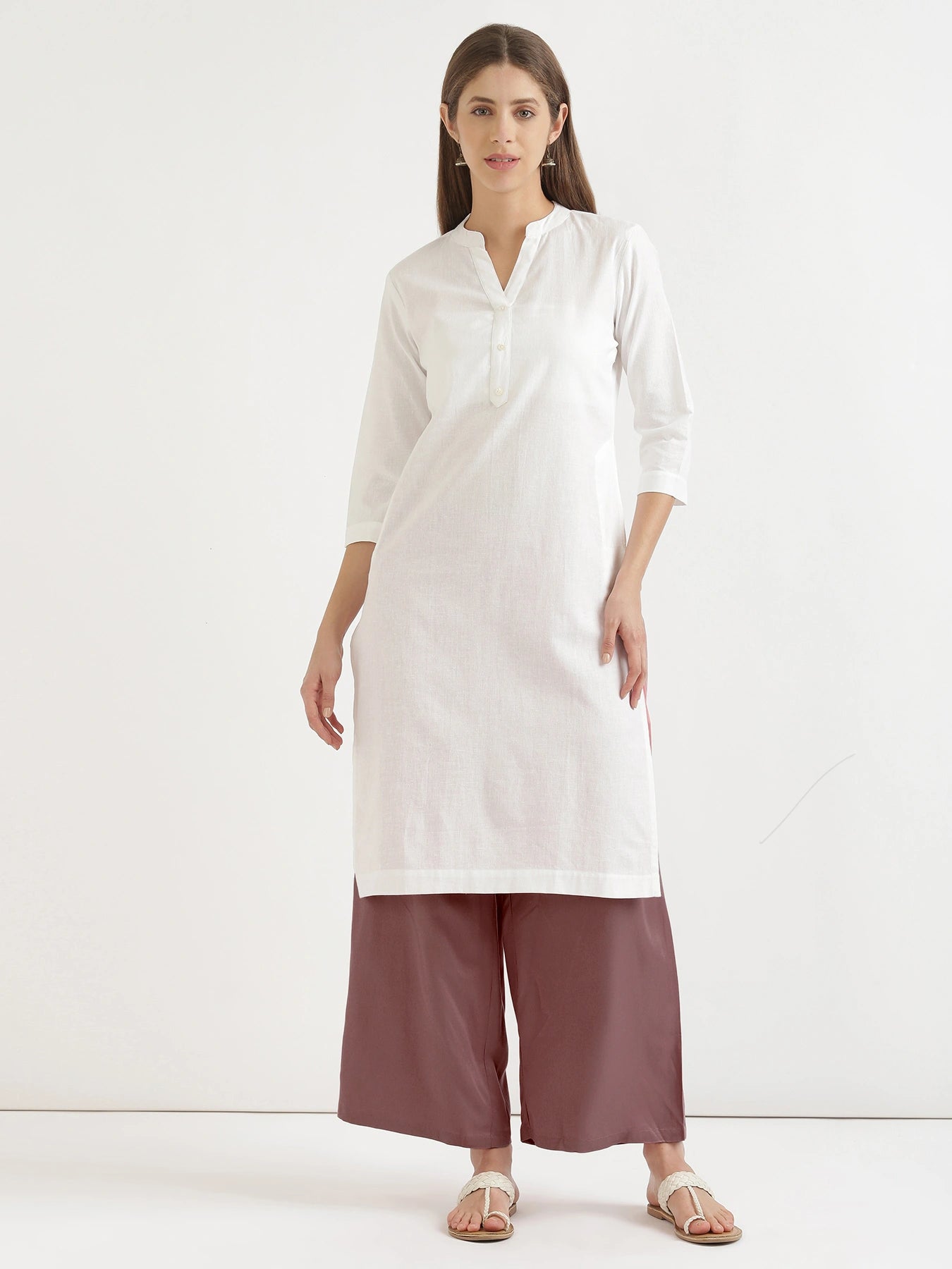 Women Rose Taupe Viscose Palazzo Pant