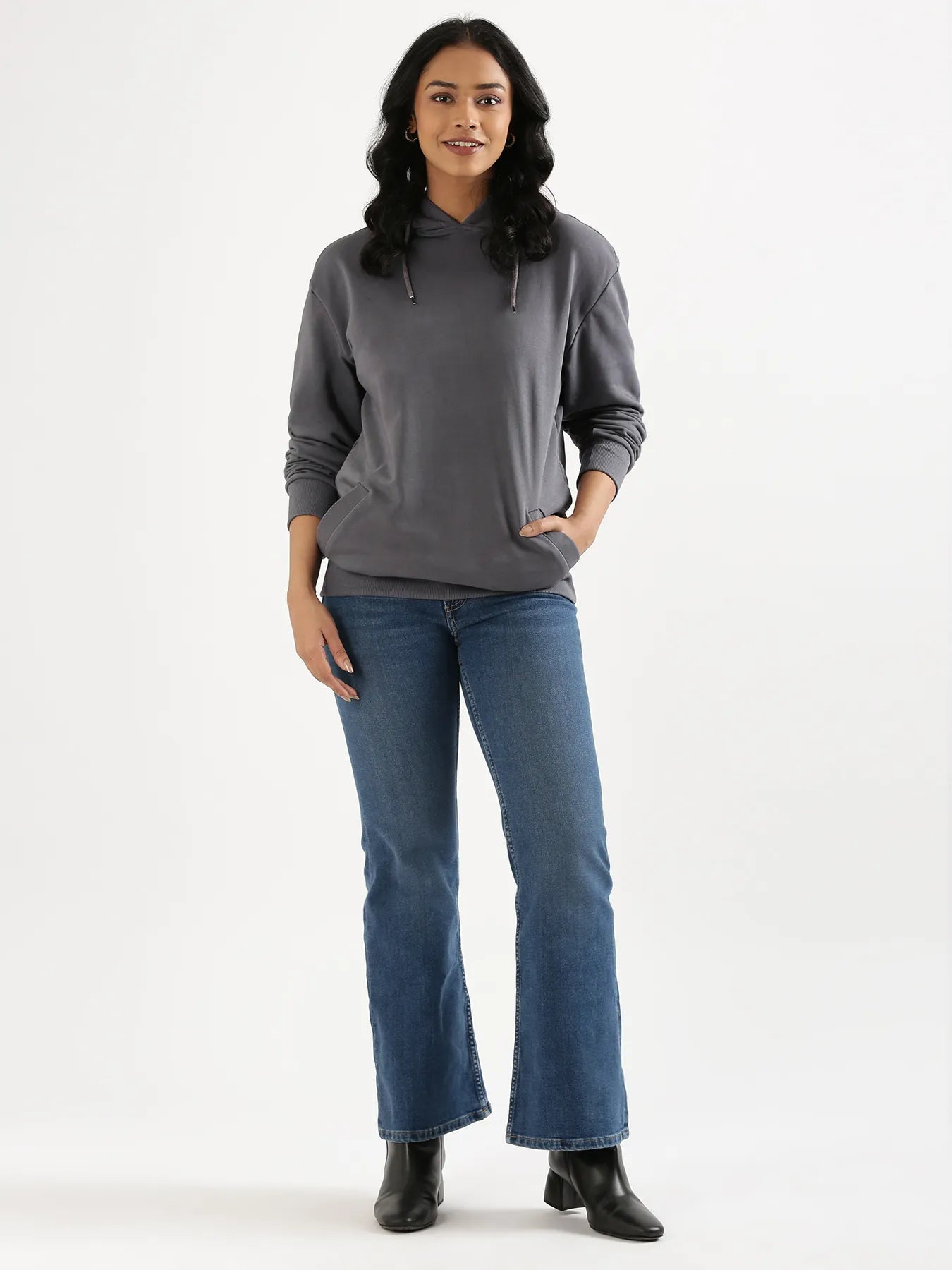 Unisex Grey Pullover Fleece Hoodie