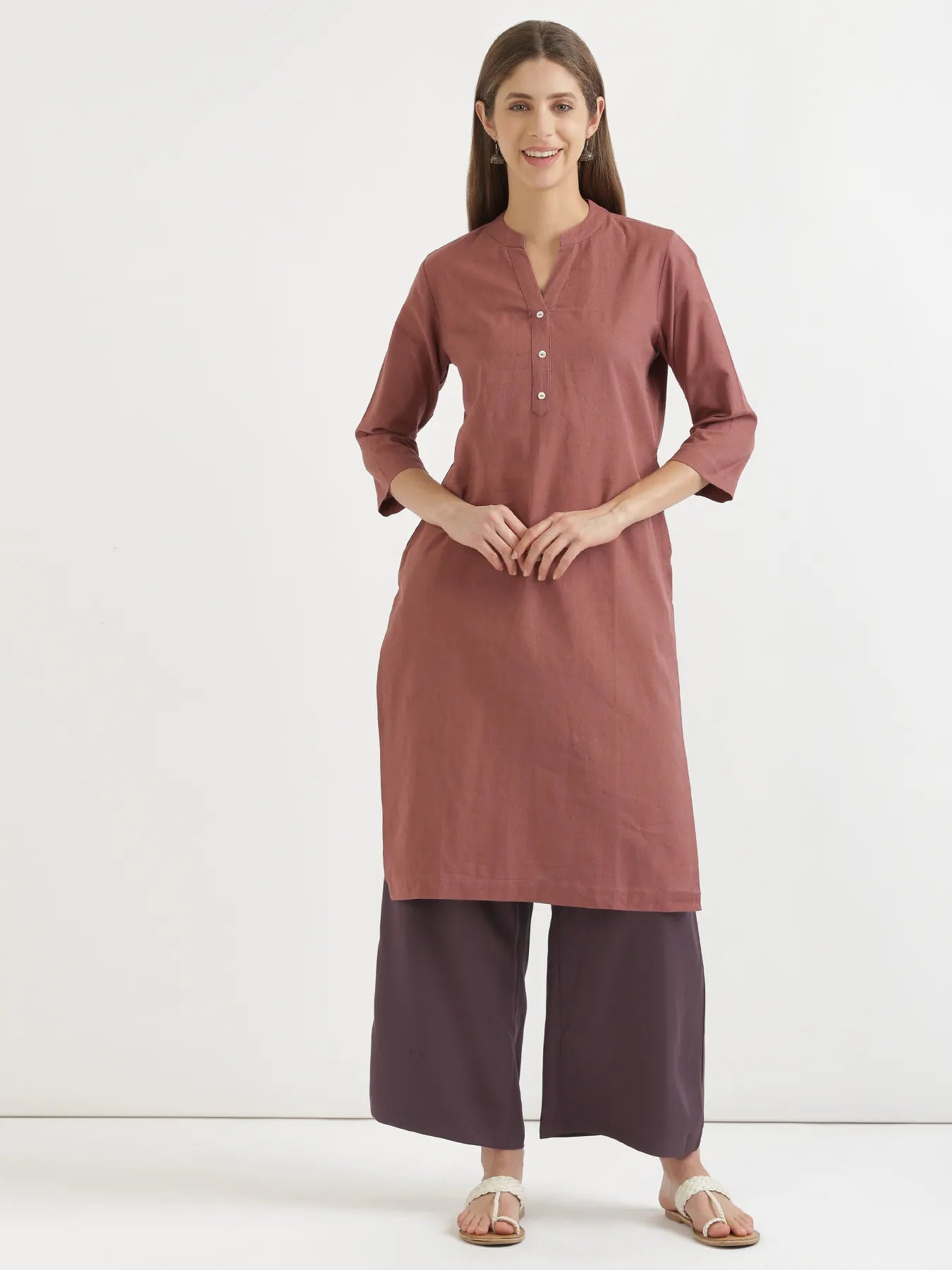 Women Brinjal Viscose Palazzo Pant