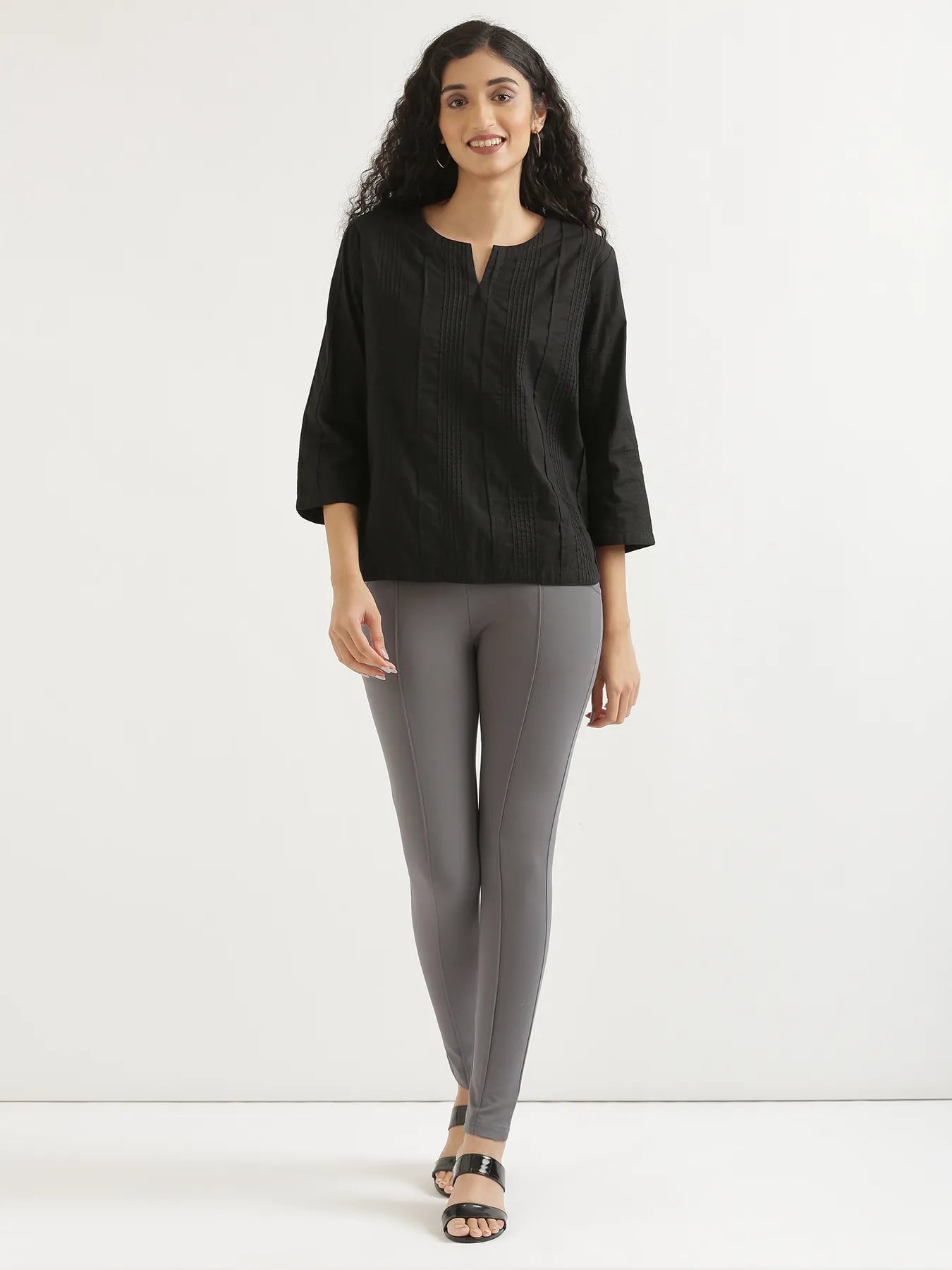 Women Cement Grey 4-Way Stretchable Pants