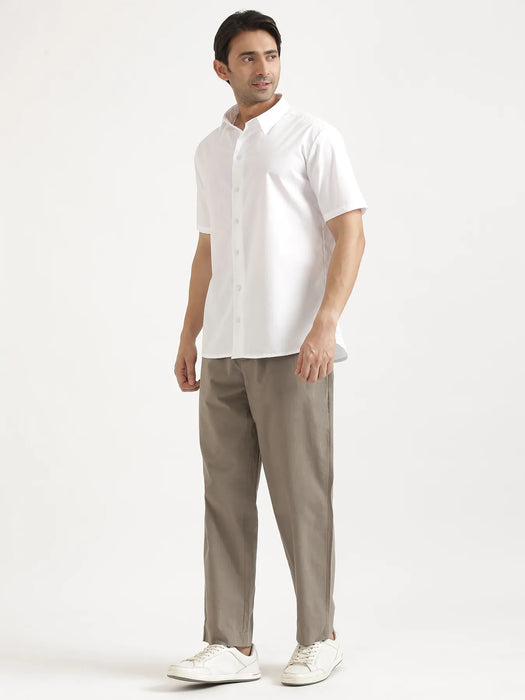 Men White Better Cotton Short Sleeve Shirt