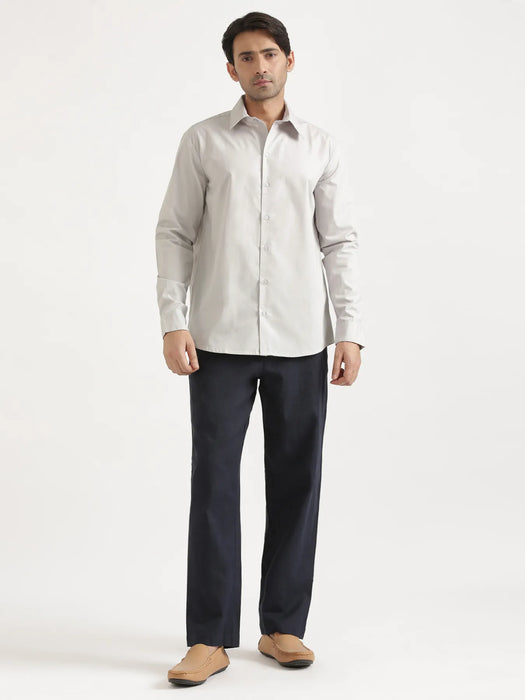 Men Light Grey Better Cotton Full Sleeve Shirt