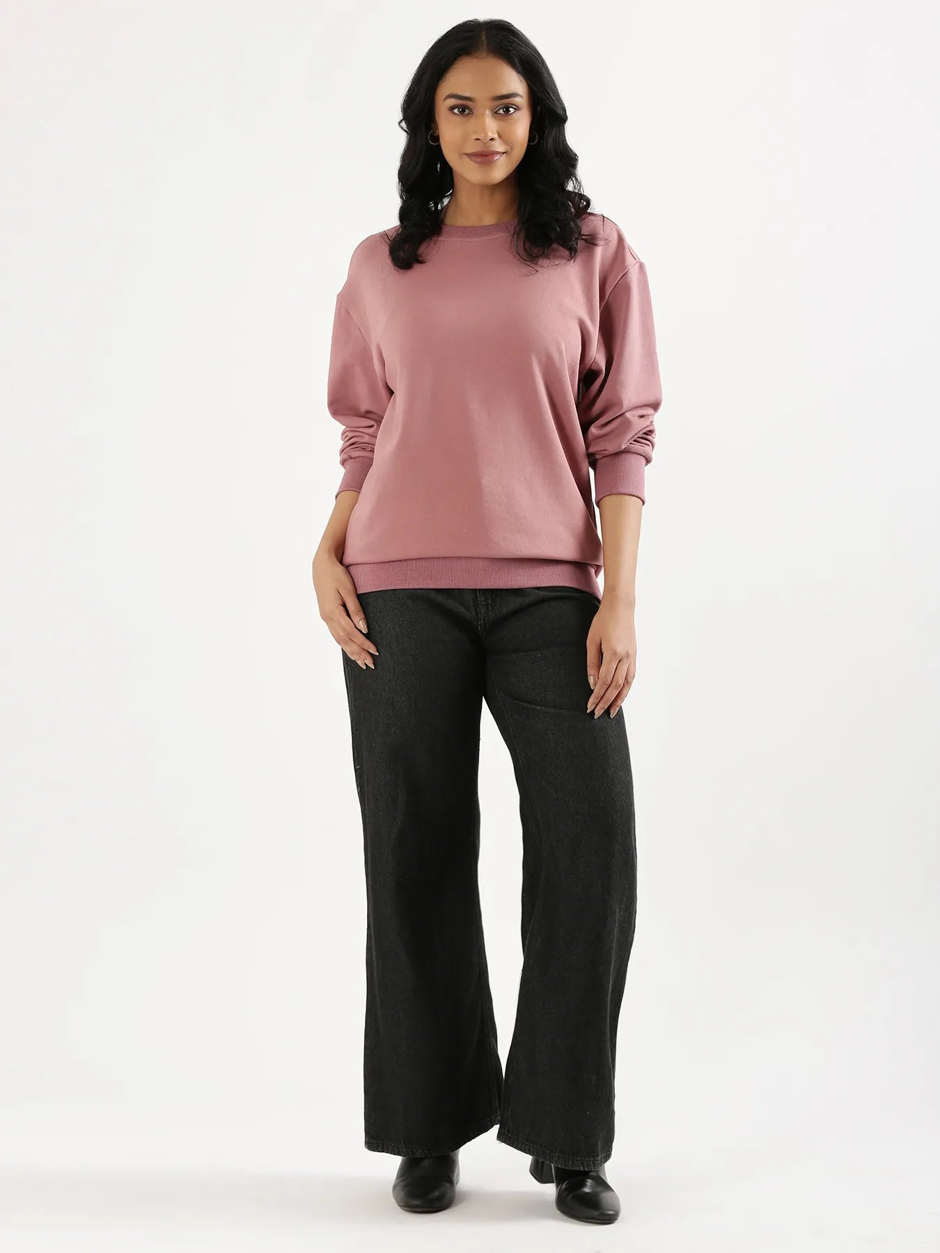 Unisex Rose Taupe Round Neck Sweatshirt