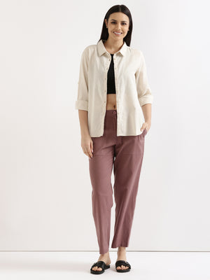 Rose Taupe Airy Linen Pants