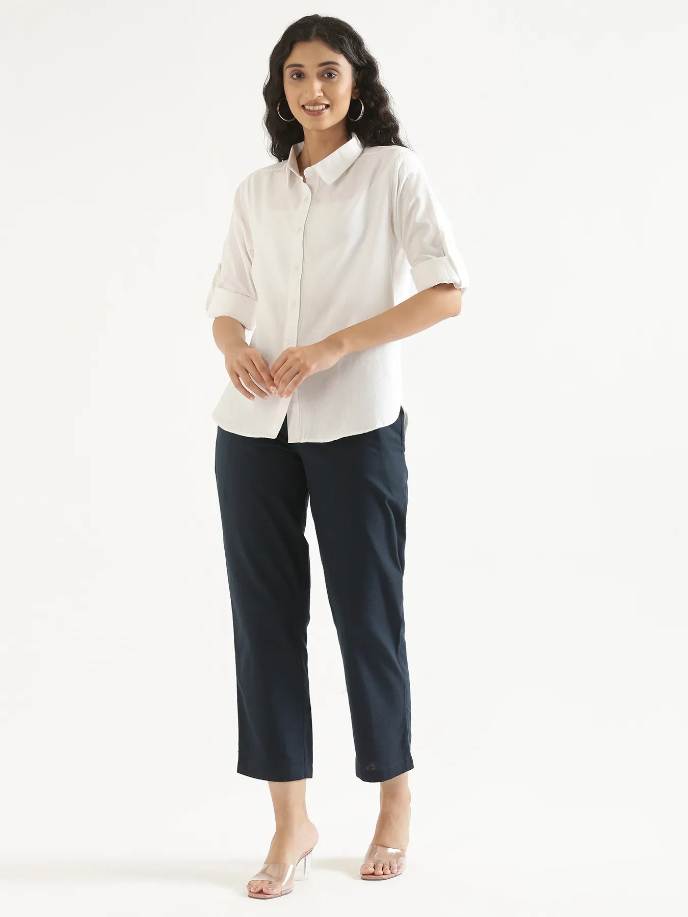 Women White Airy-Linen Shirt