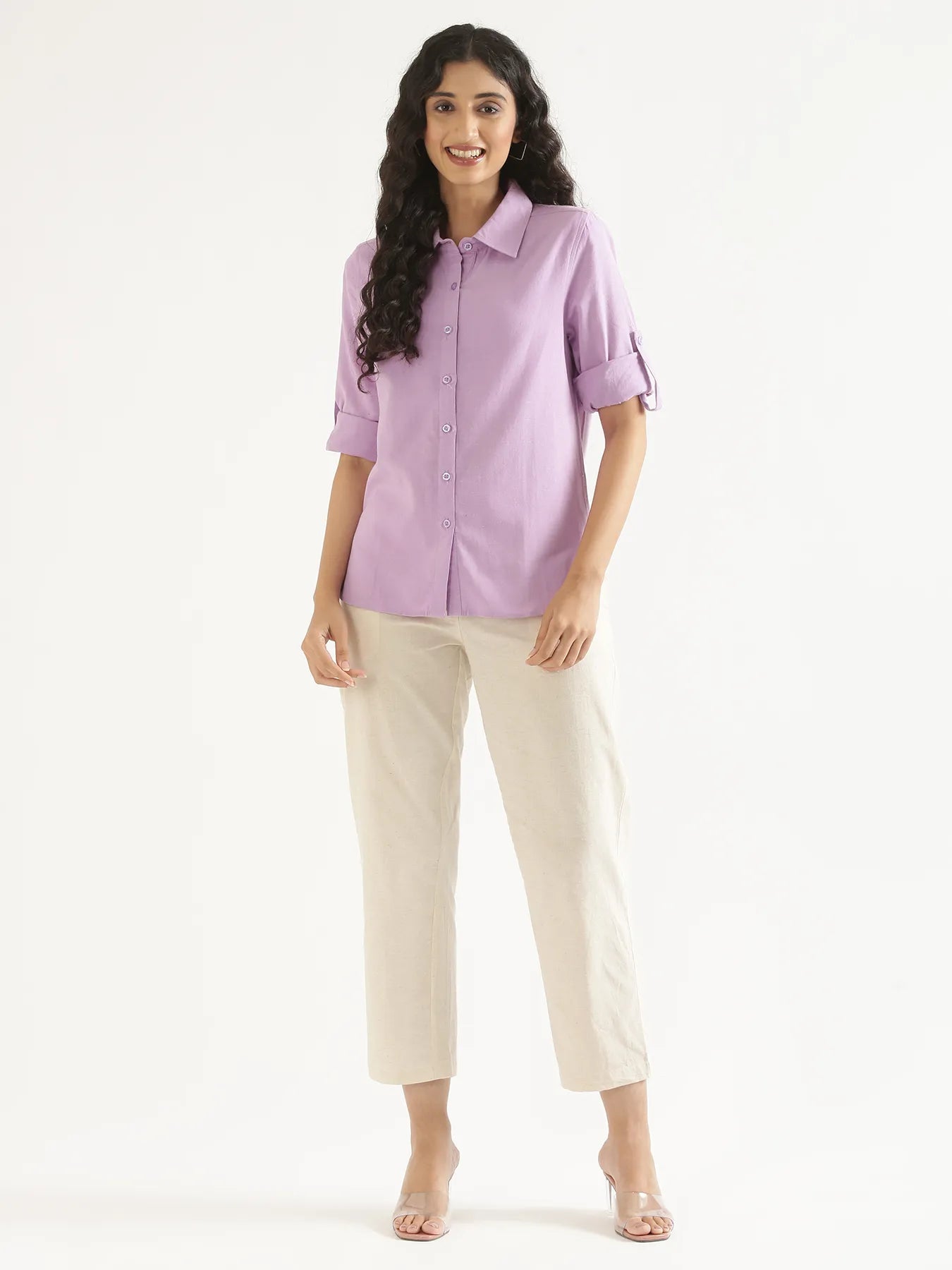 Women Lilac Airy-Linen Shirt