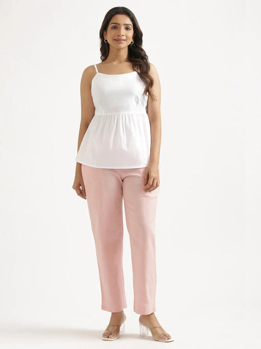 Women White Better Cotton Peplum Top