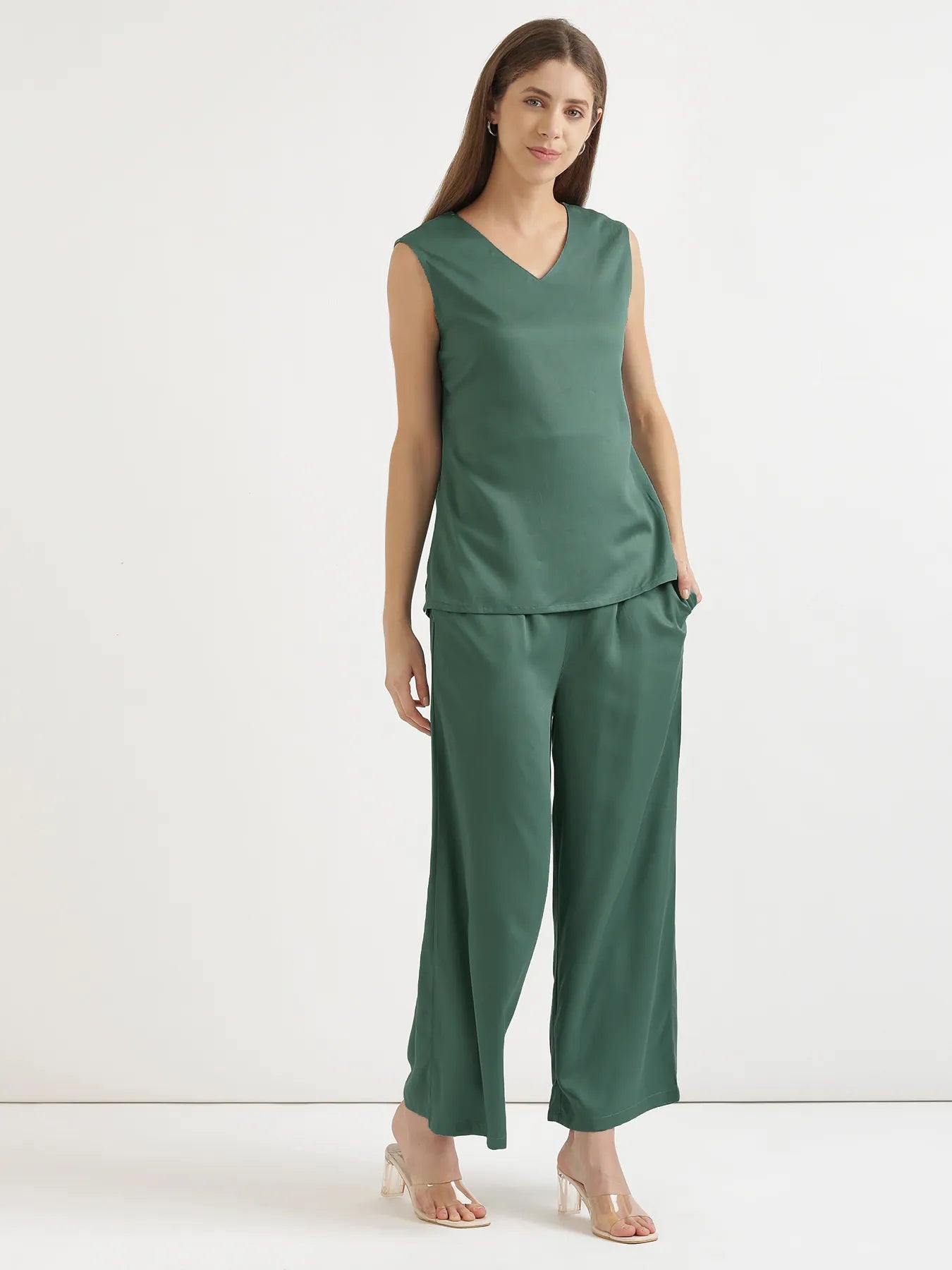 Women Jade V-Neck Sleeveless Top