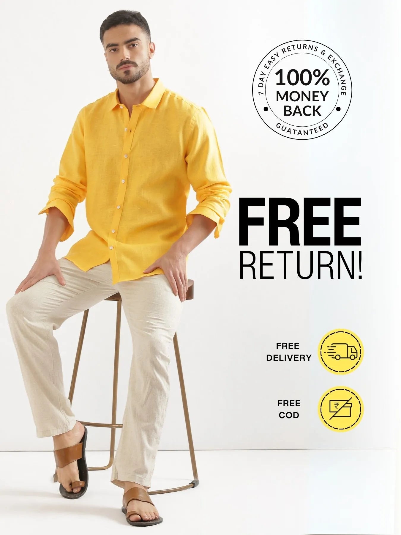 Pick Any 2 Men 100% Linen Shirt