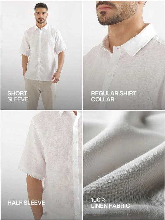 Pick Any 4 Men 100% Half Sleeve Linen Shirts
