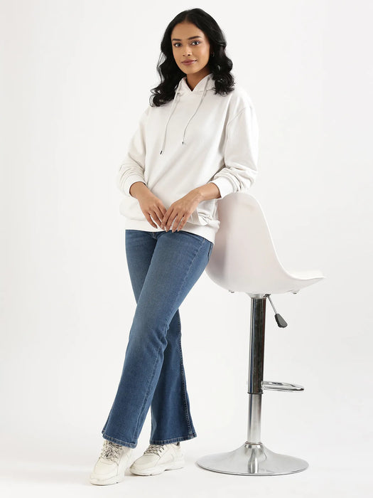 Unisex White Pullover Fleece Hoodie