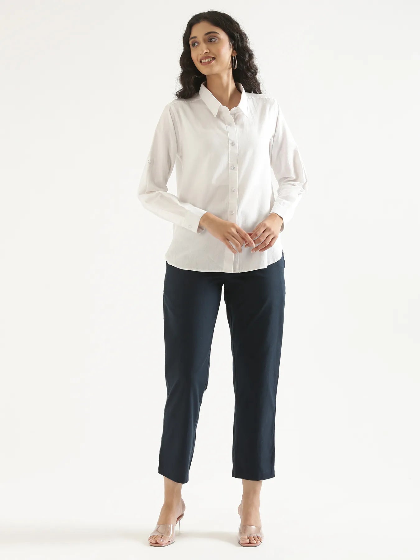 Women White Airy-Linen Shirt