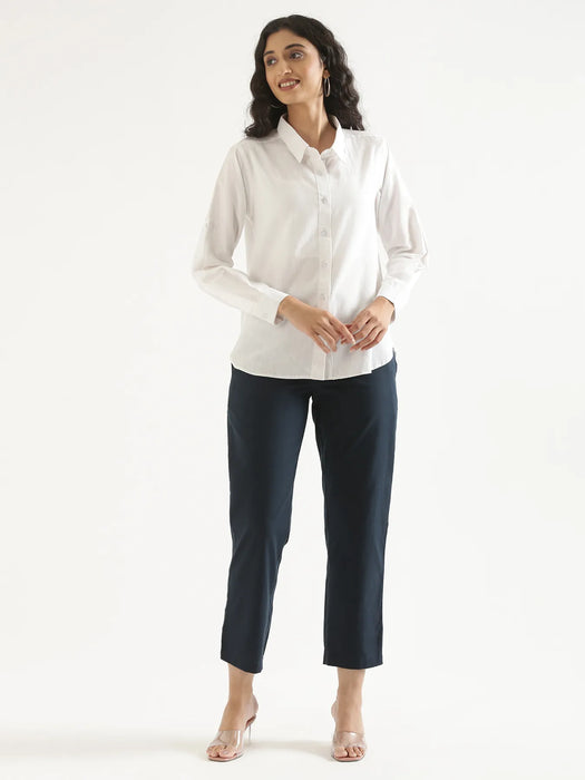 Women White Airy-Linen Shirt
