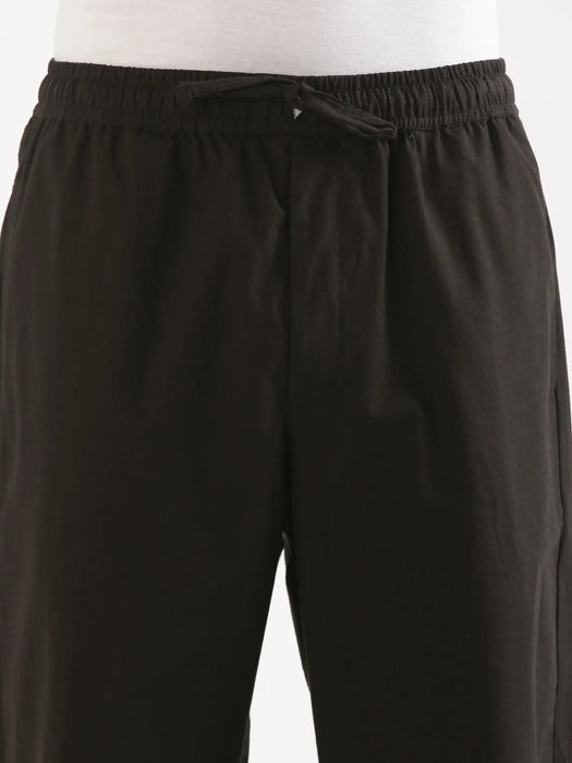 Men Black Cotton Pant