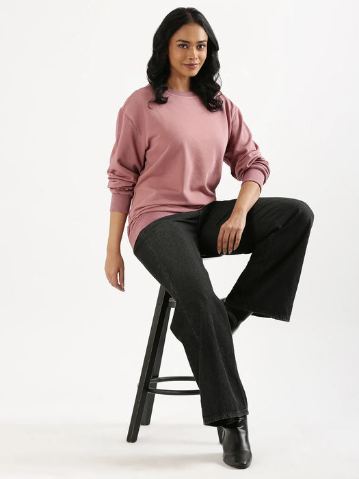 Unisex Rose Taupe Round Neck Sweatshirt