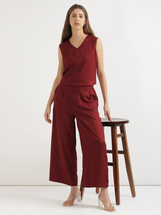 Maroon Viscose Coord Set