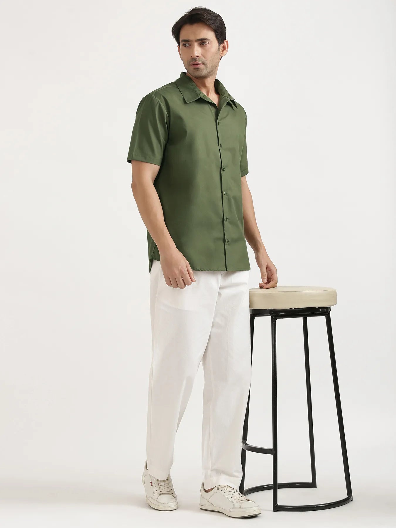 Men Forest Green Better Cotton Short Sleeve Shirt
