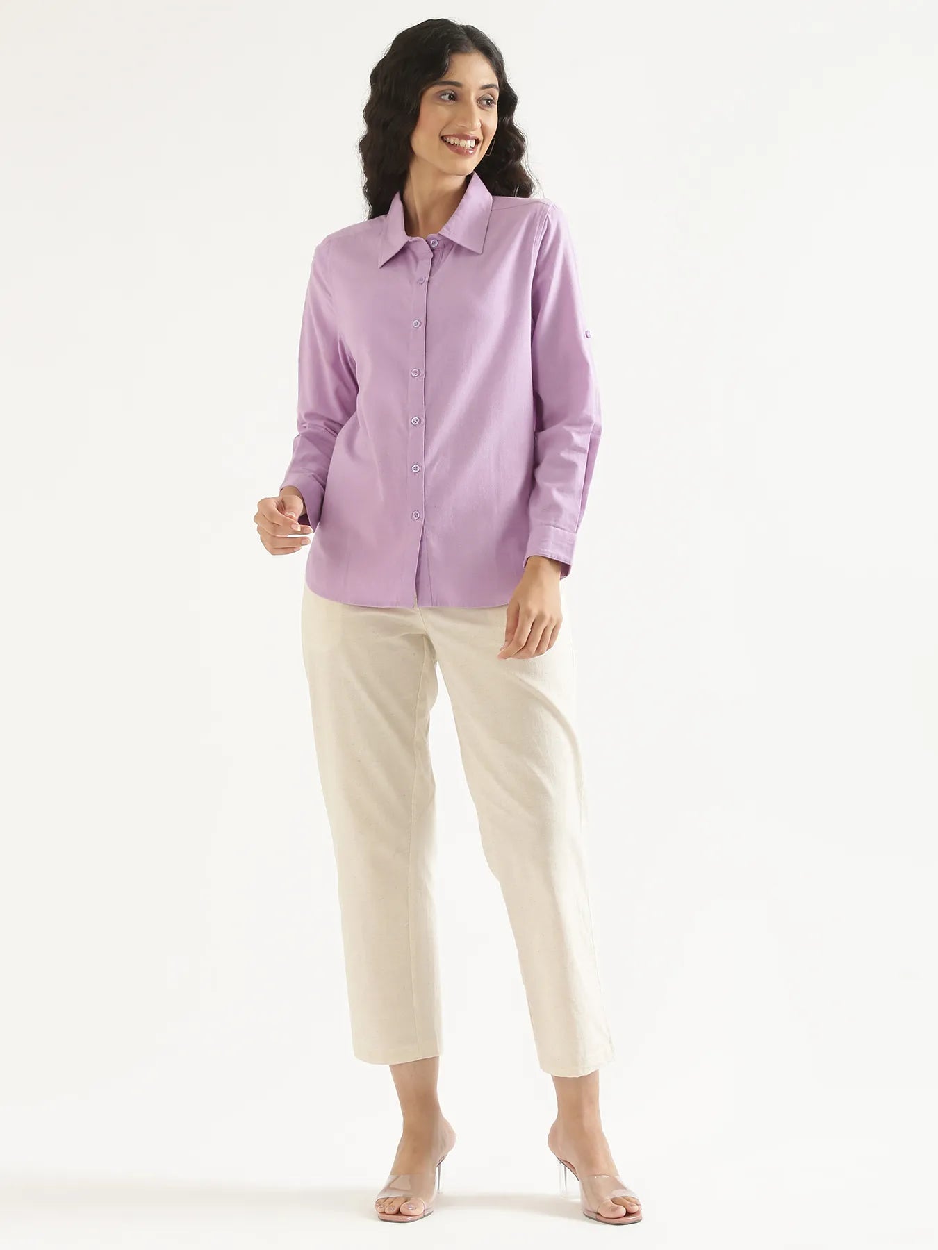 Women Lilac Airy-Linen Shirt