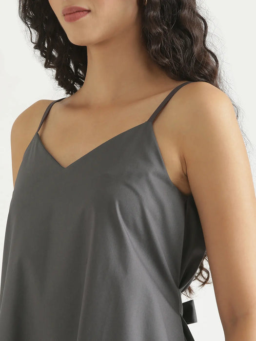 Women Dark Grey Better Cotton Tier Dress