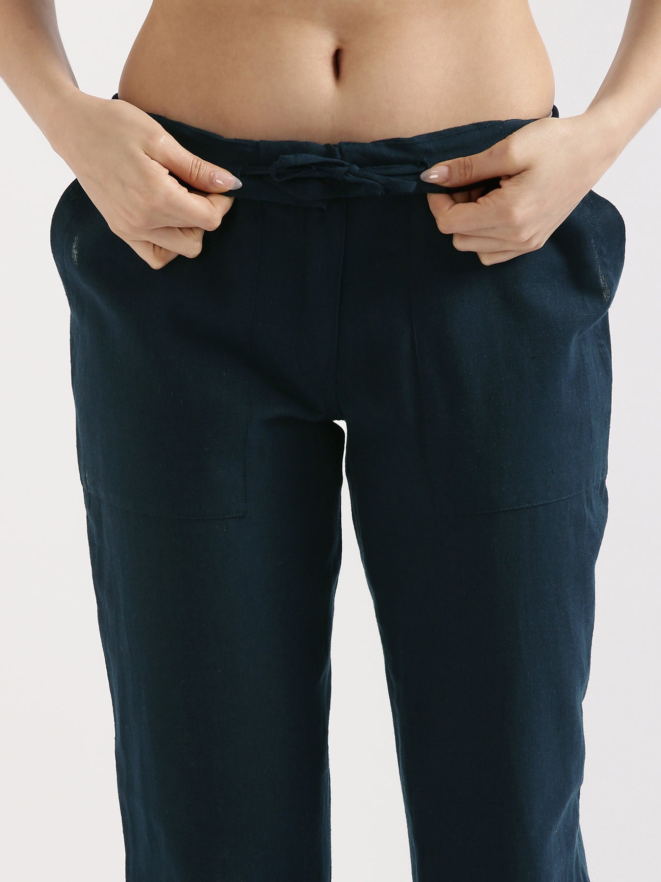 Navy Blue Airy Linen Pants