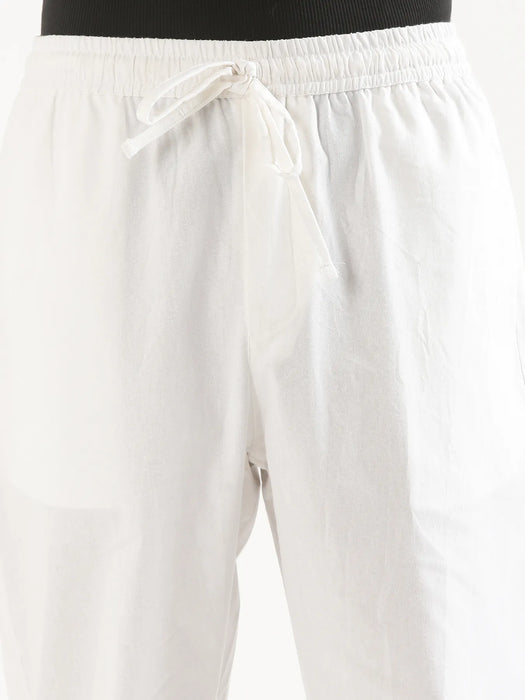 Men White Cotton Pant
