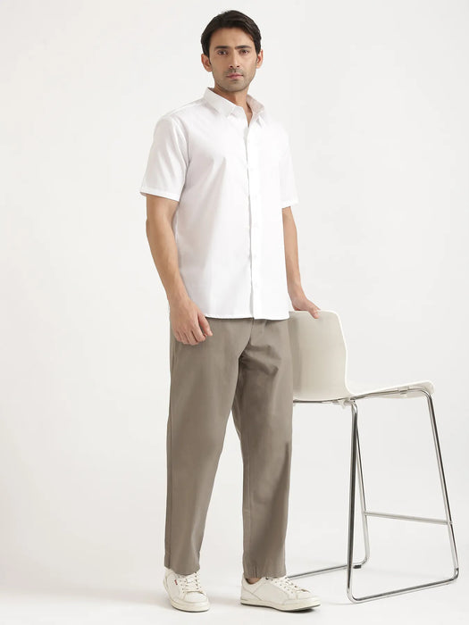 Men White Better Cotton Short Sleeve Shirt