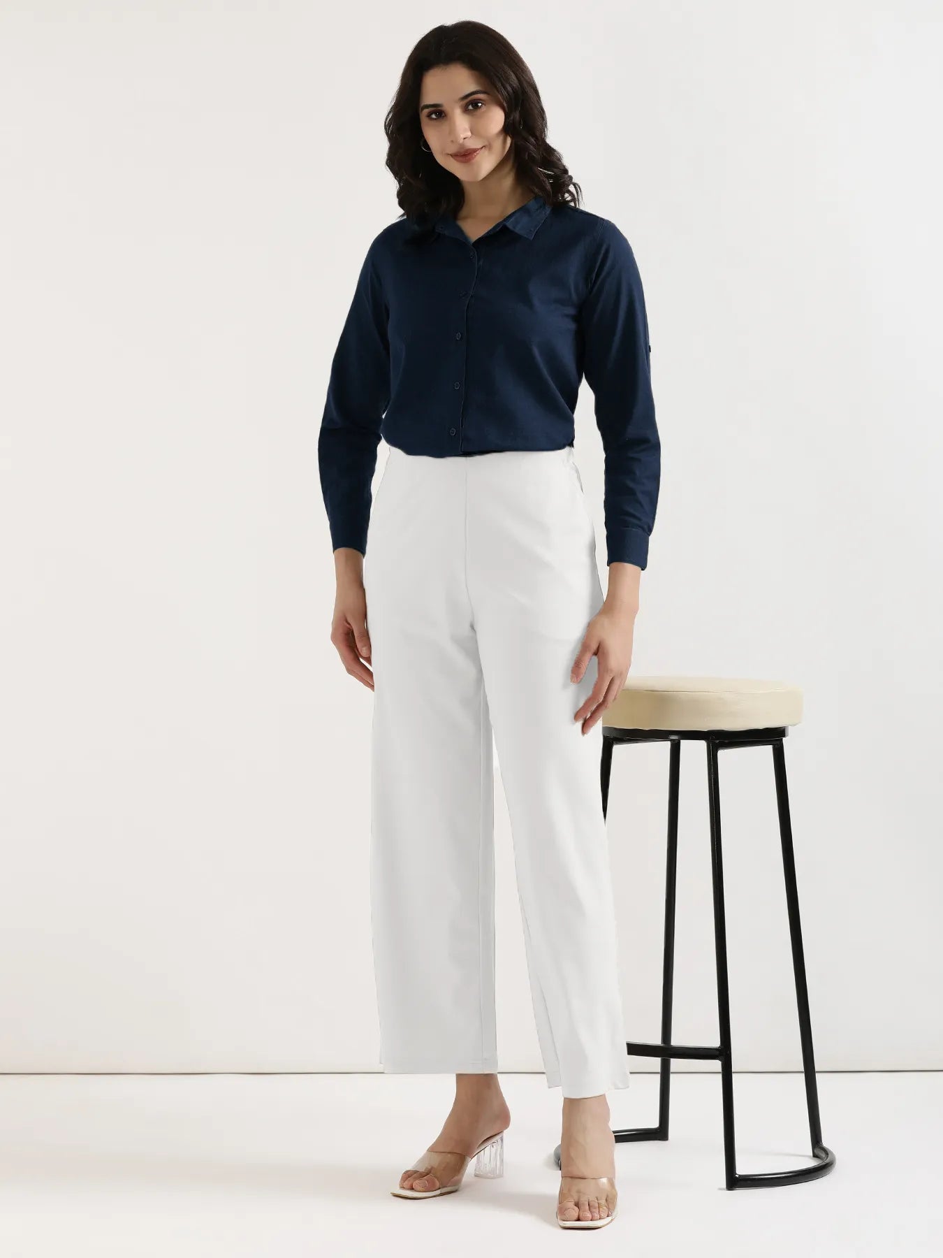 Women White Wide Leg Pants