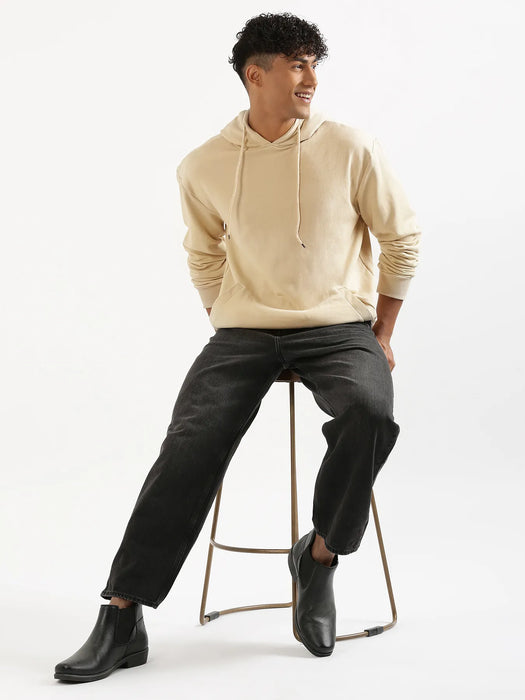 Unisex Beige Pullover Fleece Hoodie