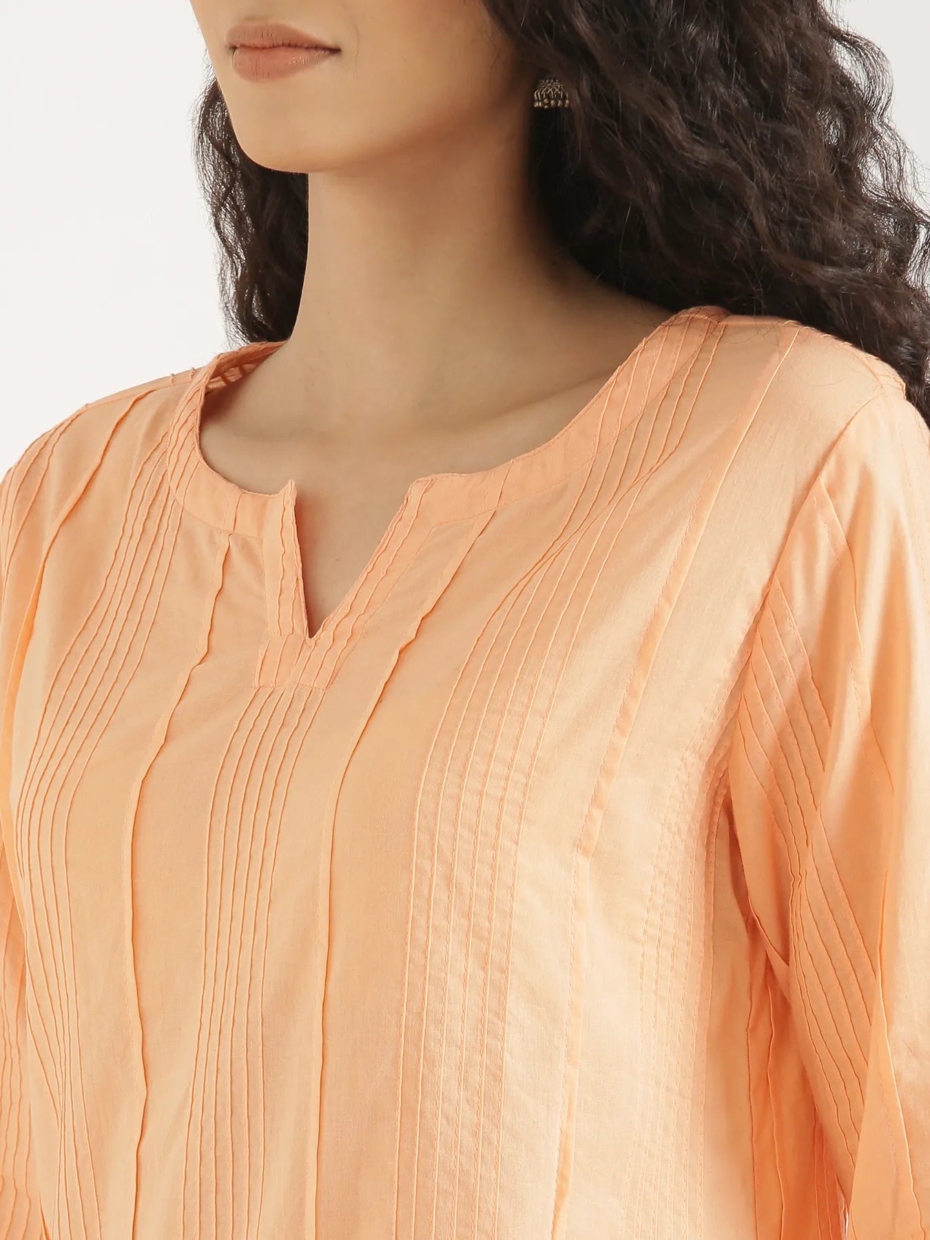 Women Peach Everyday Cotton Top