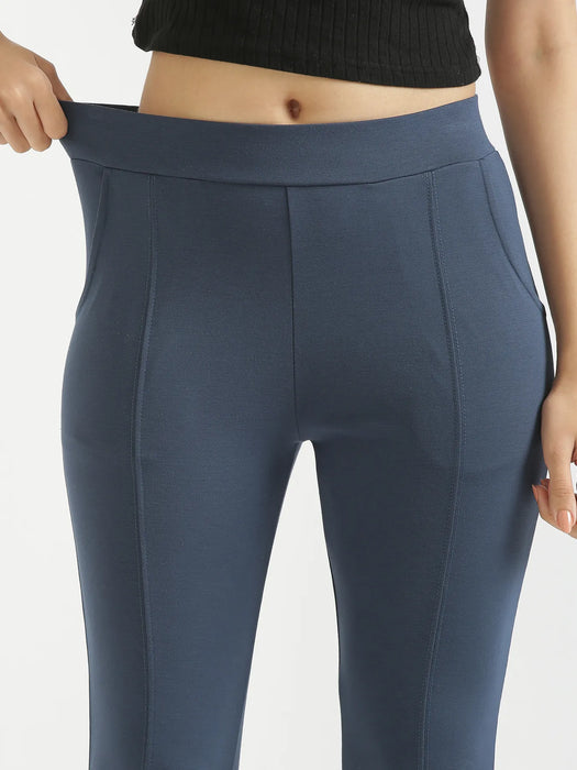 Women Royal Blue 4-Way Stretchable Pants