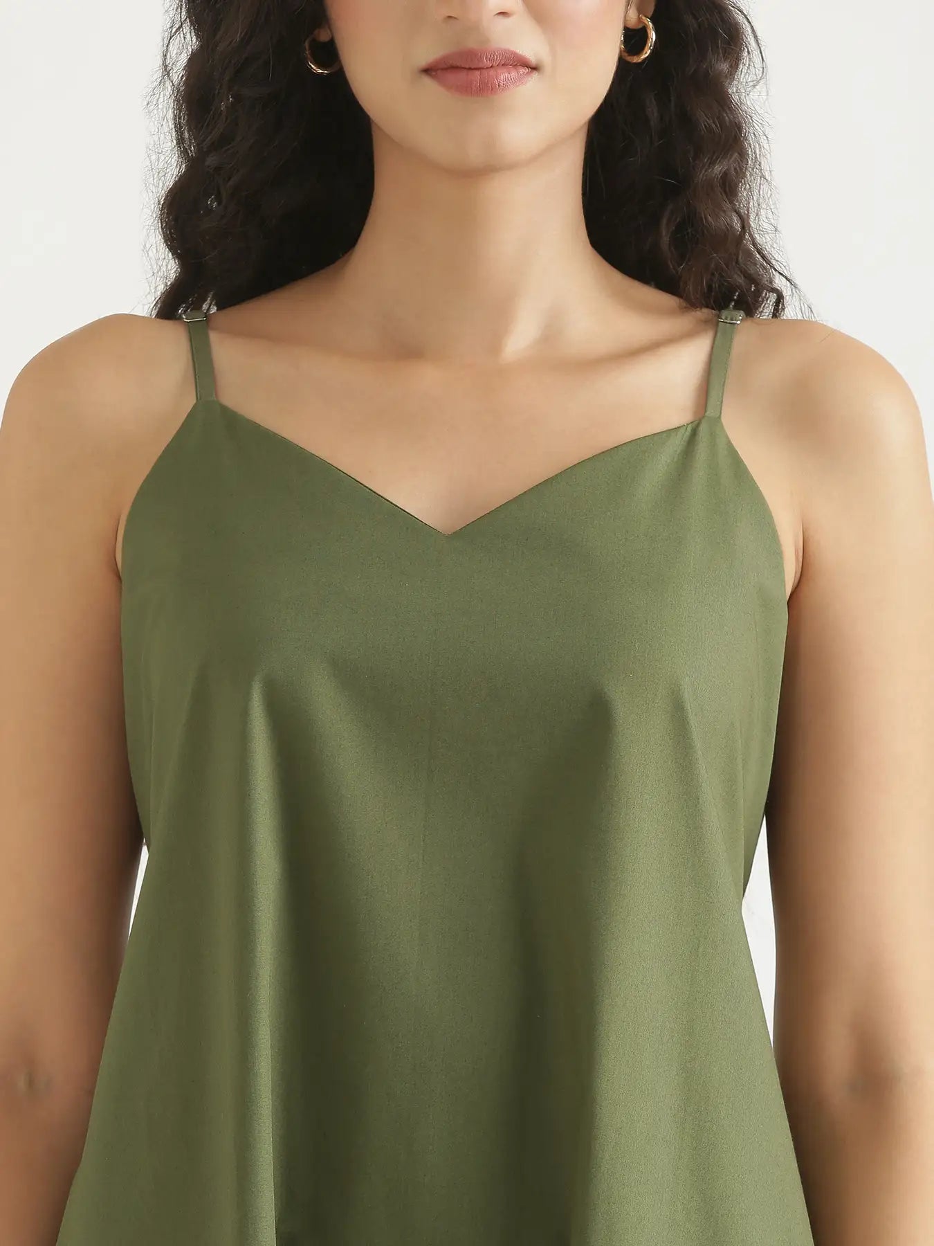 Women Forest Green Better Cotton Tier Dress