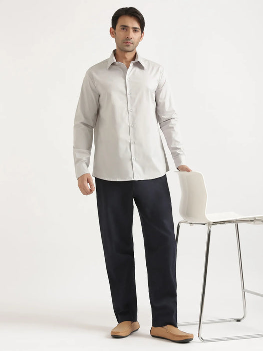 Men Light Grey Better Cotton Full Sleeve Shirt