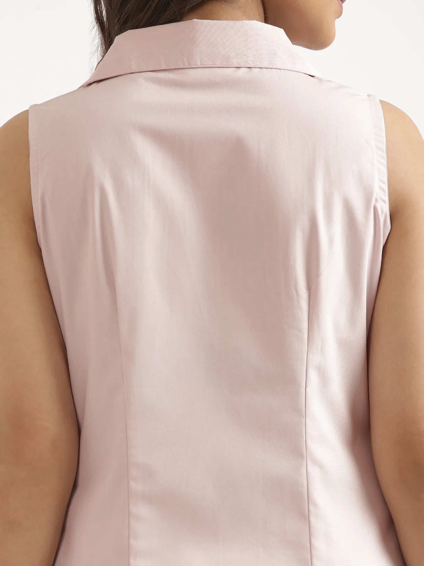 Women Mauve Pink Better Cotton Sleeveless Shirt