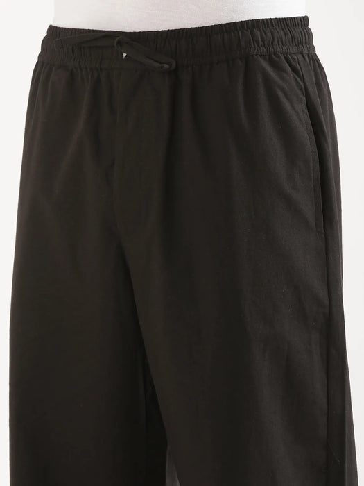Men Black Cotton Pant