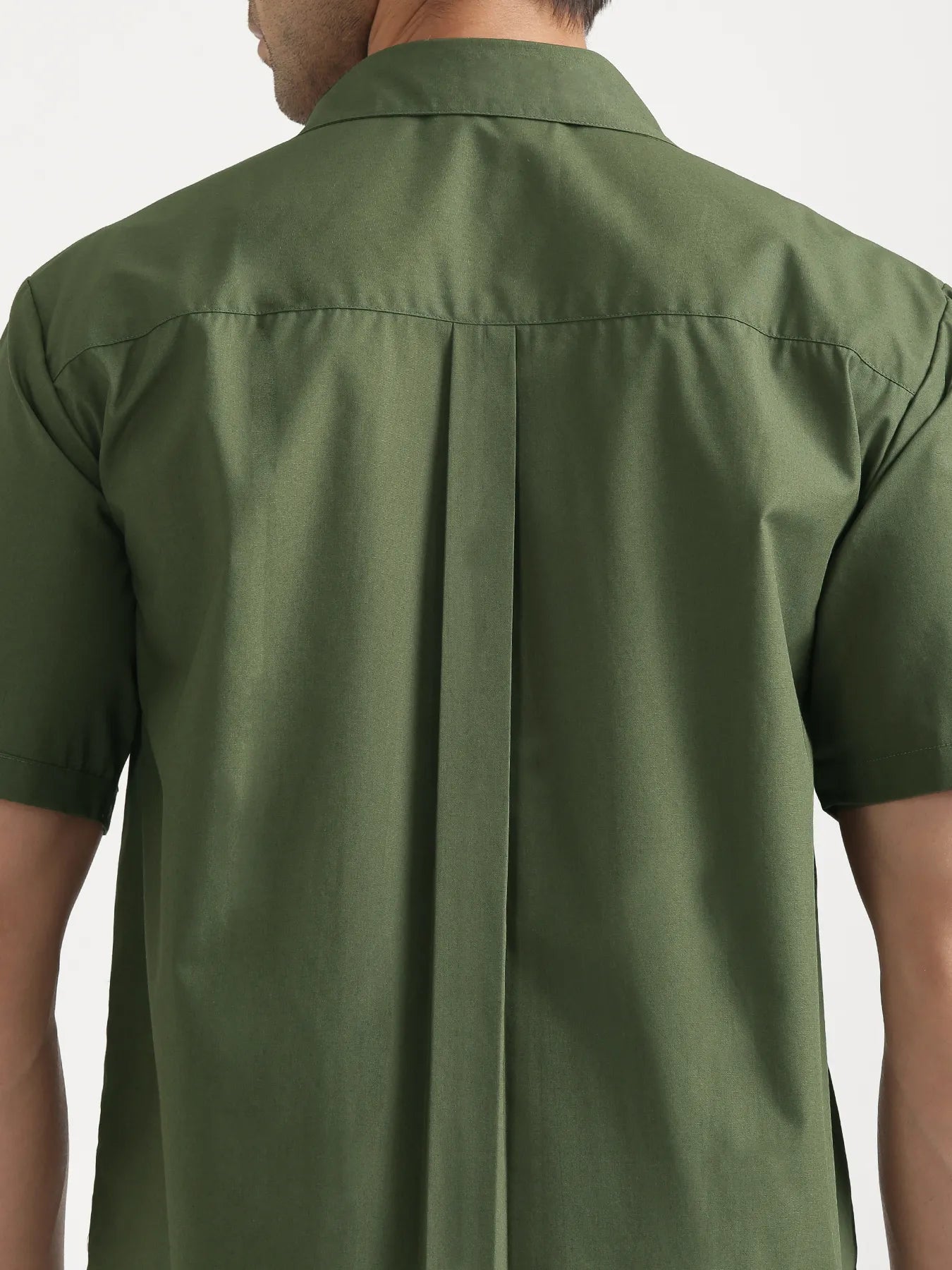 Men Forest Green Better Cotton Short Sleeve Shirt