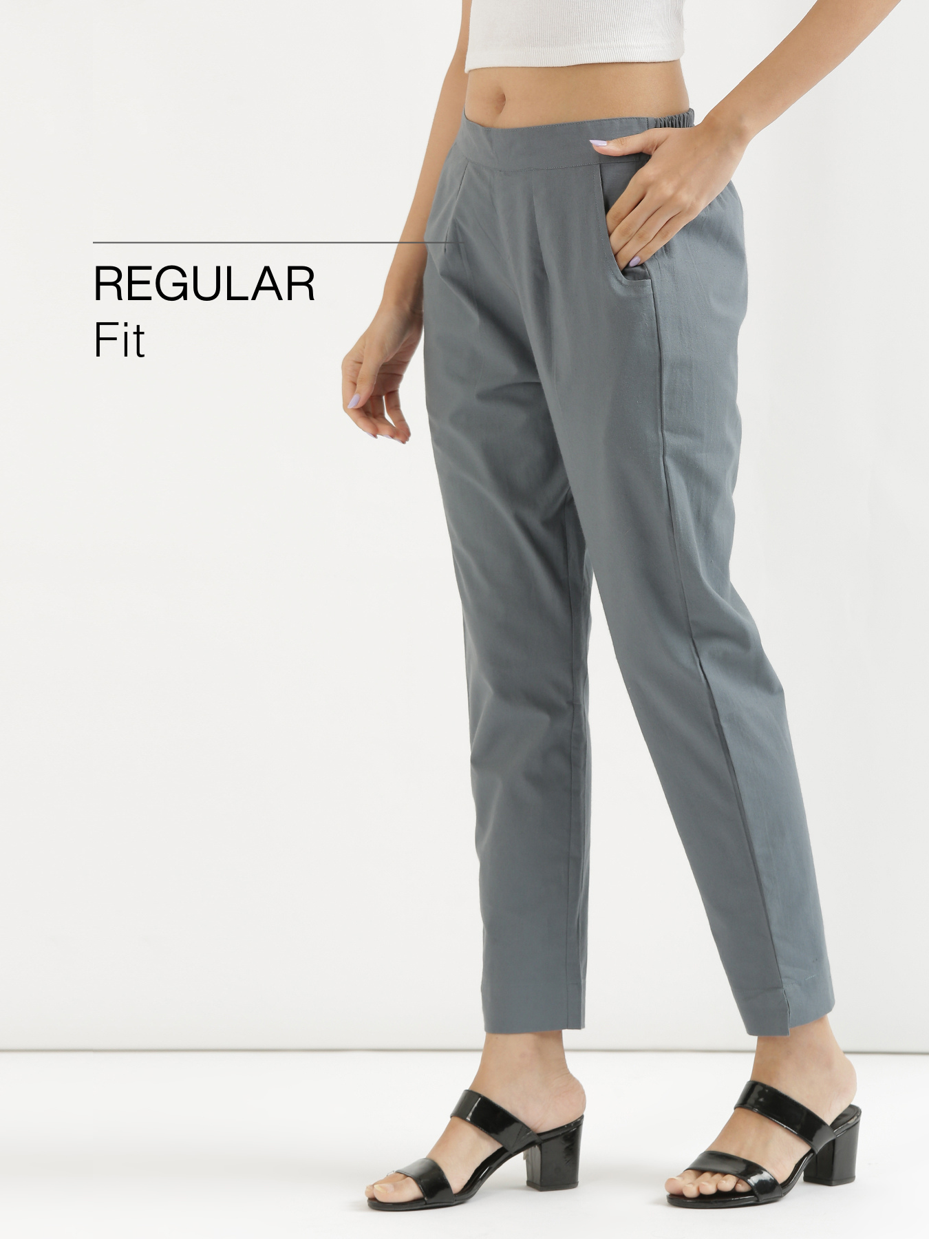 Cement Grey 100% Cotton - Everyday Pants